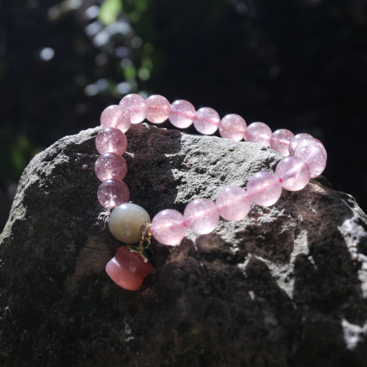 Strawberry Quartz Crystal Bracelet